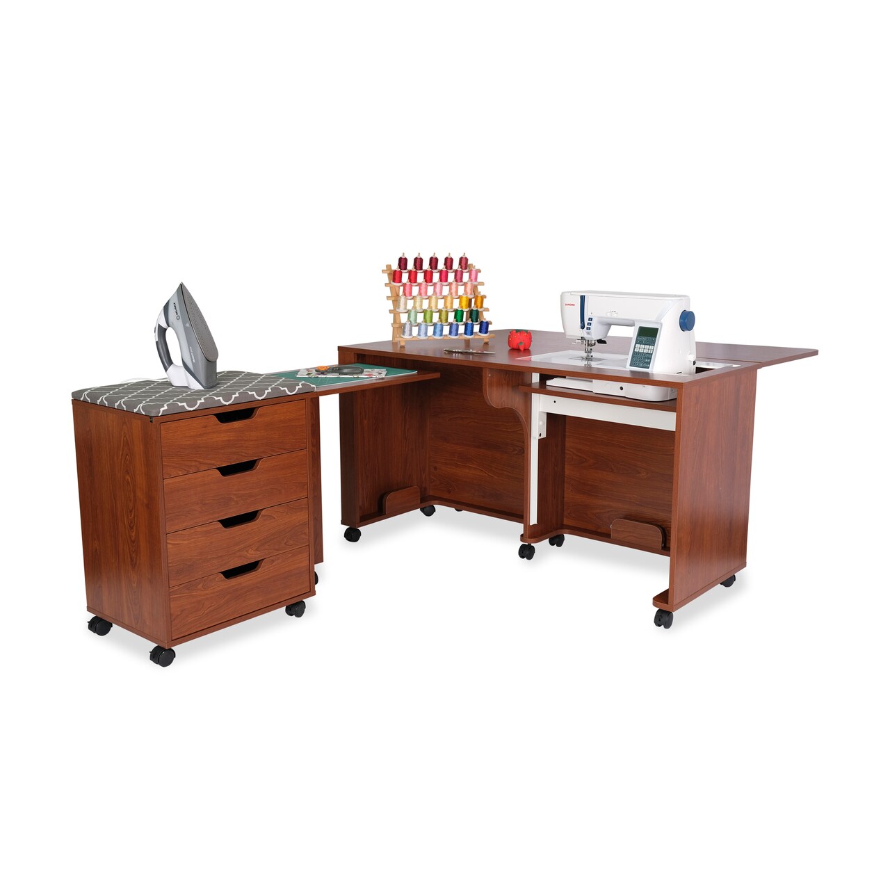 Arrow Sewing Laverne & Shirley Sewing Cabinet with Hydraulic Lift & Dual Storage Units